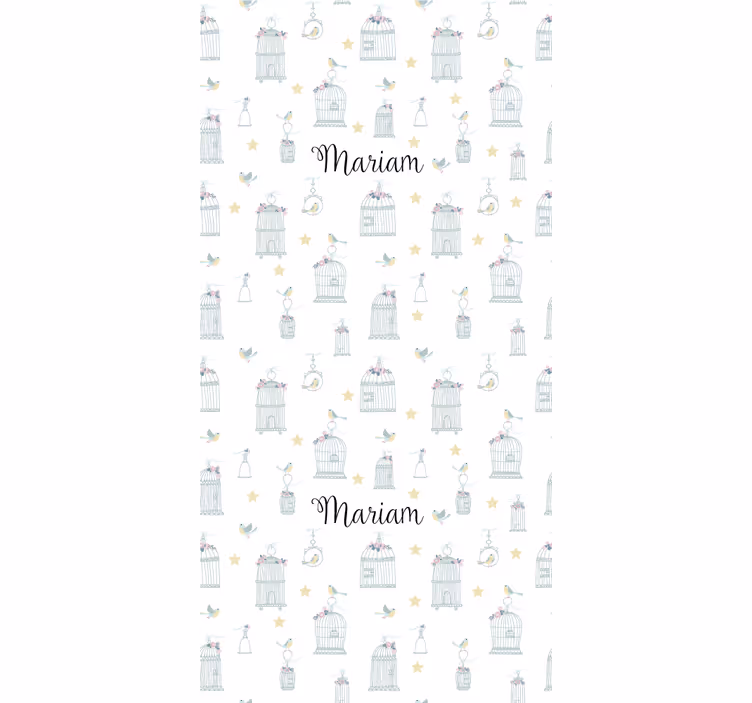 Birdcages with name nursery blind - TenStickers