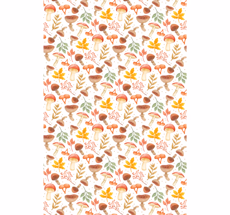 Mushroom and Leaf Pattern flowers and plant blind - TenStickers