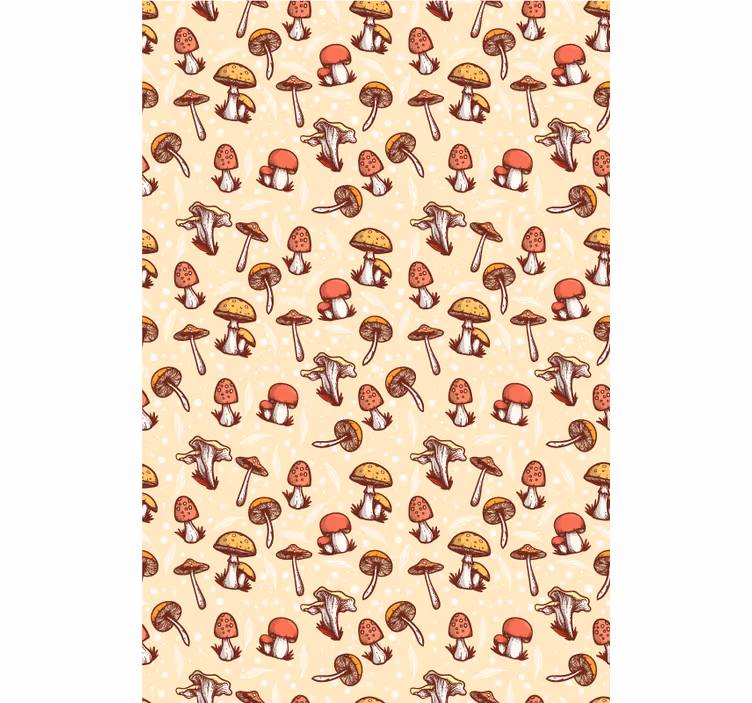 Mushroom forest pattern more flowers and plant blind - TenStickers