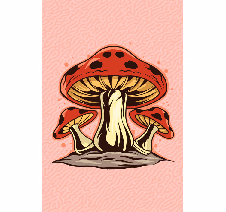 Vibrant Mushroom Trio flowers and plant blind - TenStickers