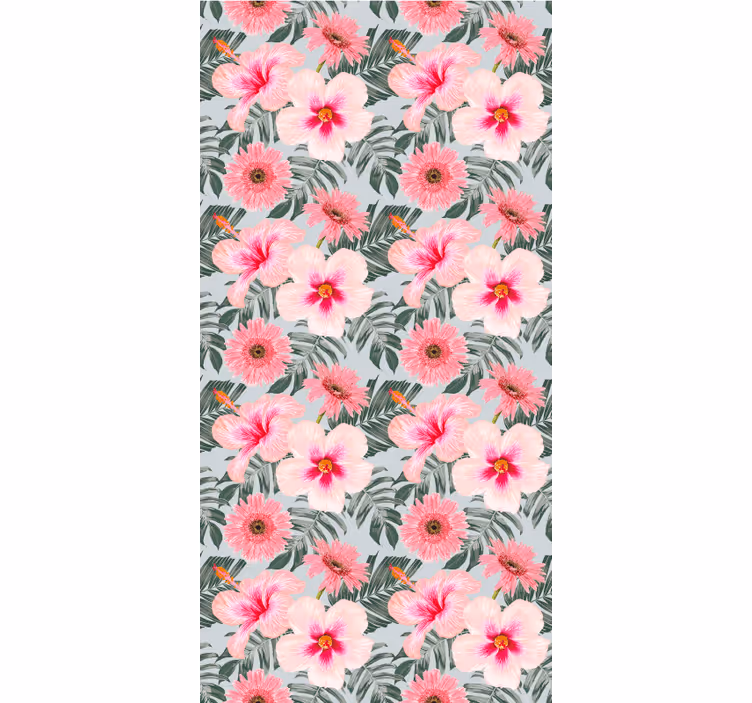 Hibiscus and flowers living room blind - TenStickers