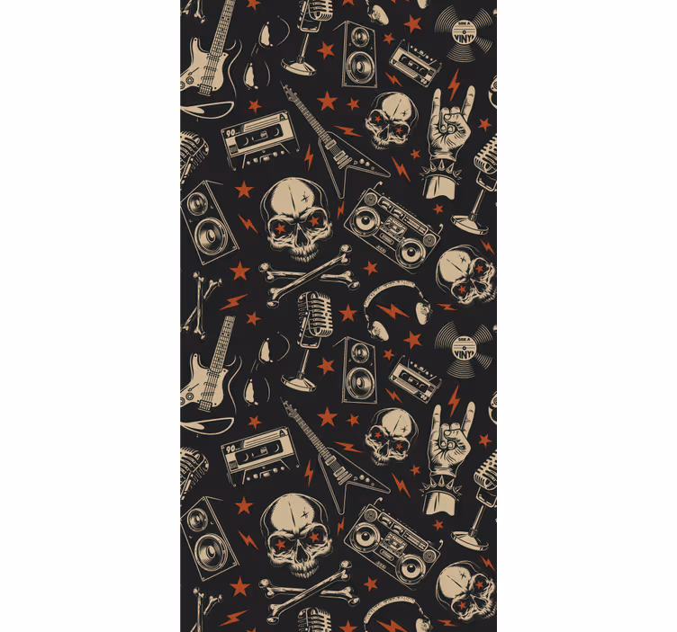 Skulls and instruments original roller blind - TenStickers
