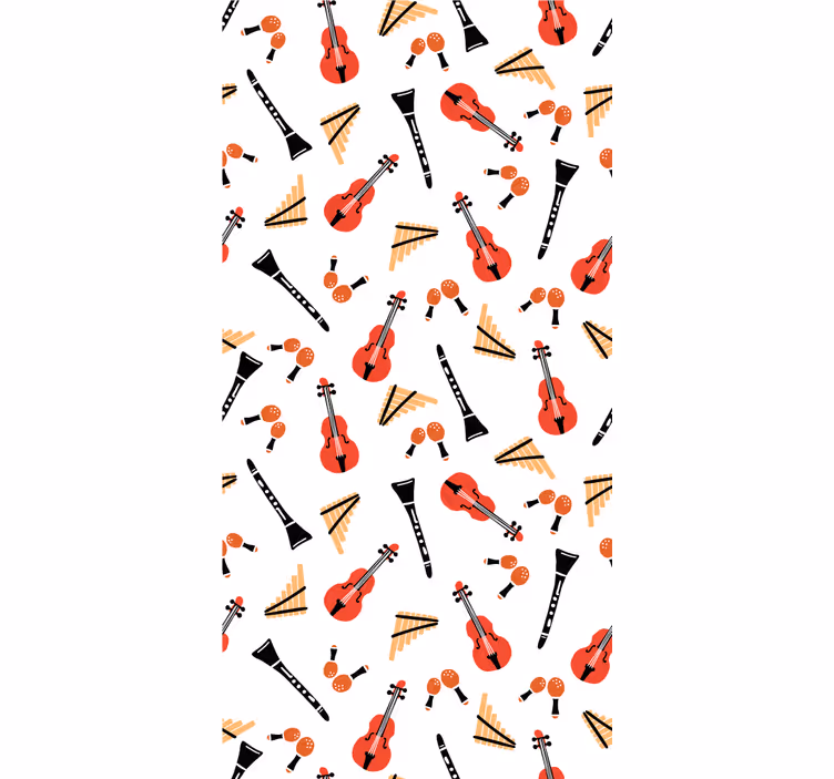 Elegant green violin pattern Living room blind - TenStickers