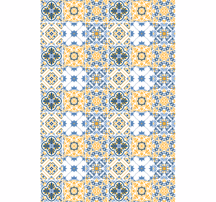 Colorful southern tiles pattern Bathroom blind - TenStickers