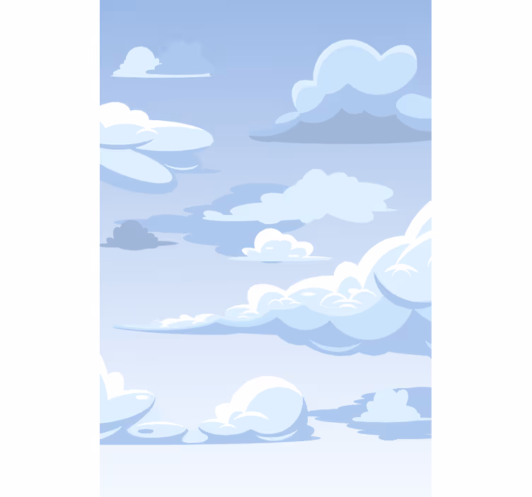 Blue drawing motif cloud blind - TenStickers
