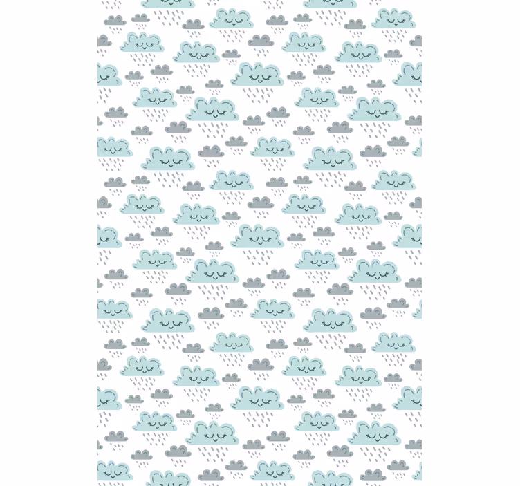 Blue rainy pattern cloud blind - TenStickers