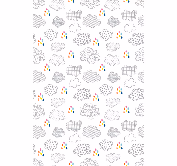 Grey rainy pattern cloud blind - TenStickers