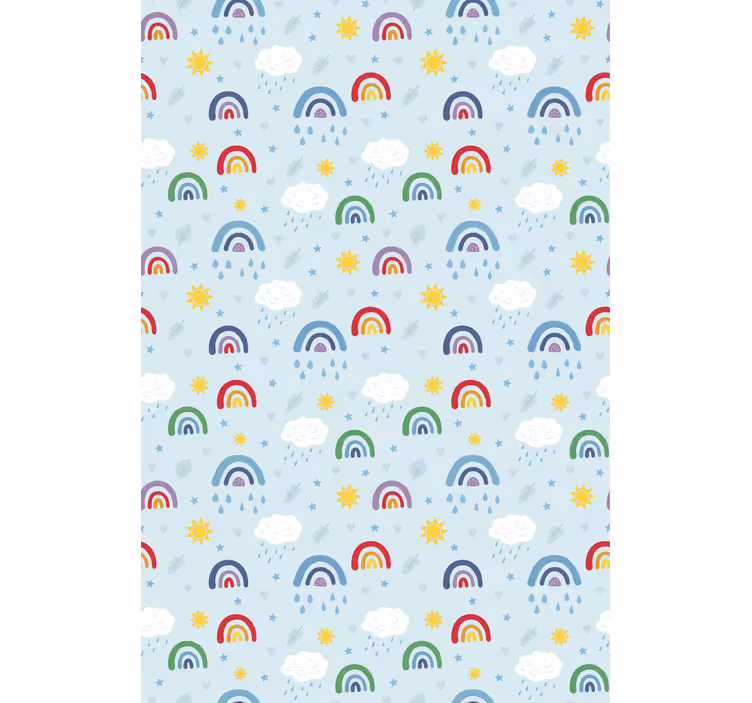 Blue rainbows and clouds childrens blind - TenStickers