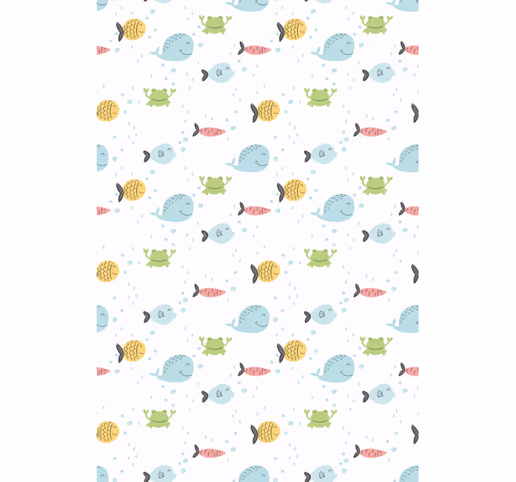 Colorful fishes on white Childrens blind - TenStickers