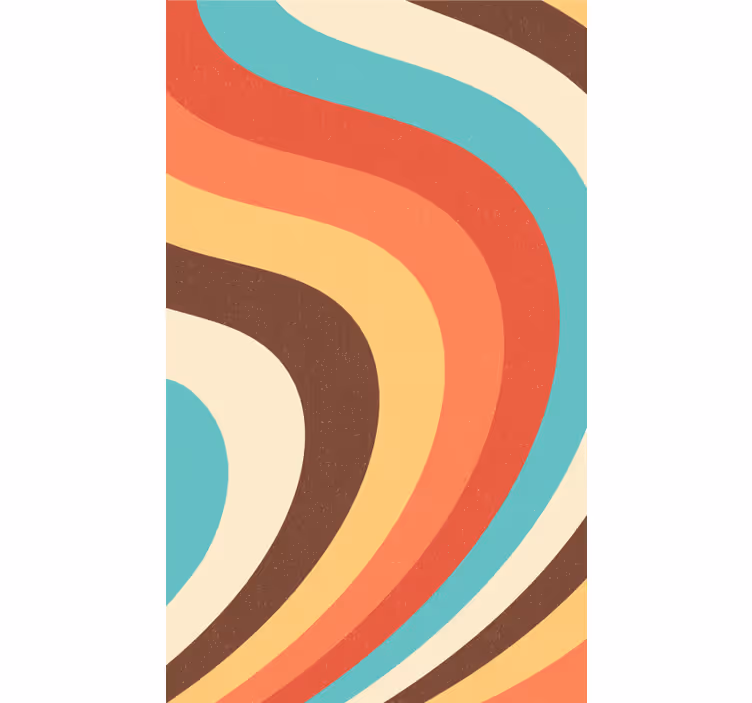 Curved retro waves more vintage roller blind - TenStickers