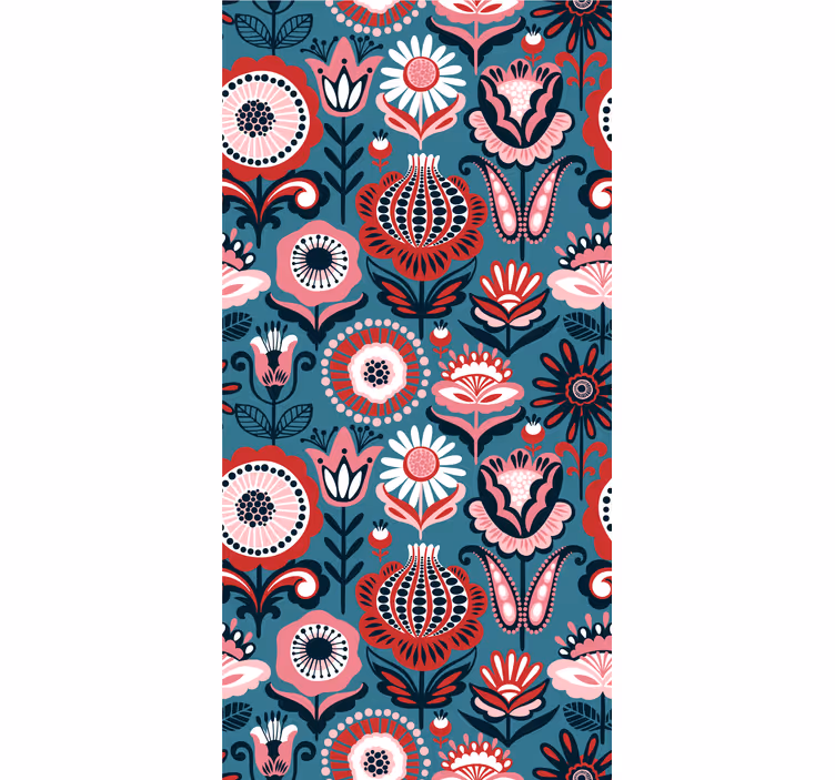 Retro folk pattern flower blind - TenStickers