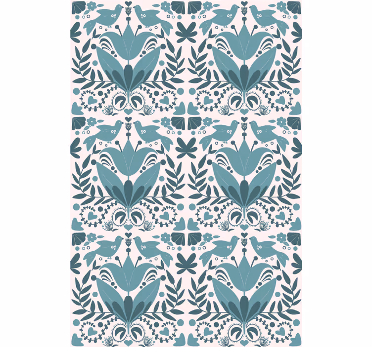 Pattern with Birds flowers and plant blind - TenStickers