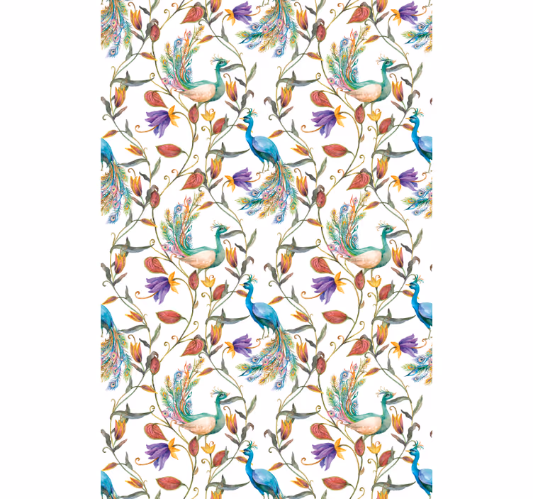 Elegant Peacock Floral flowers and plant blind - TenStickers