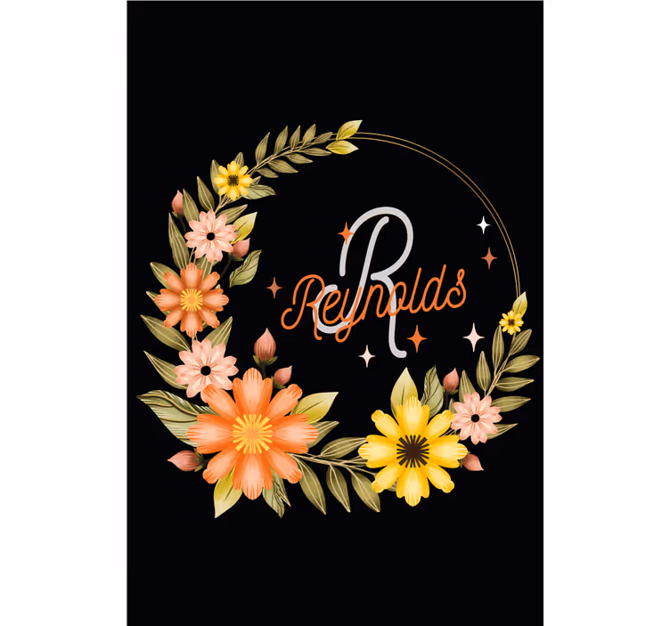 Elegant initial and name flowers and plant blind - TenStickers