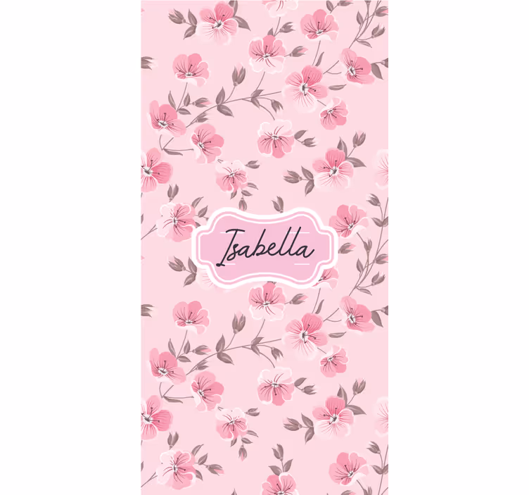 Cherry blossoms with name childrens blind - TenStickers