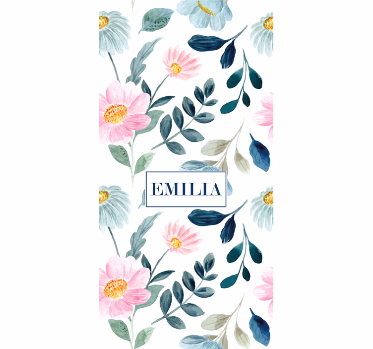Floral Blossom With Name flowers and plant blind - TenStickers