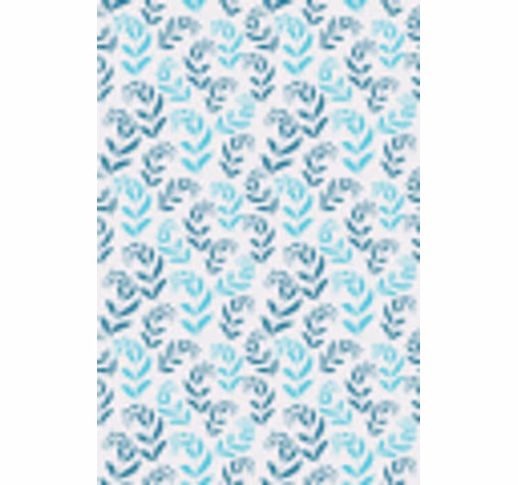 Blue stylised leaf pattern flowers and plant blind - TenStickers
