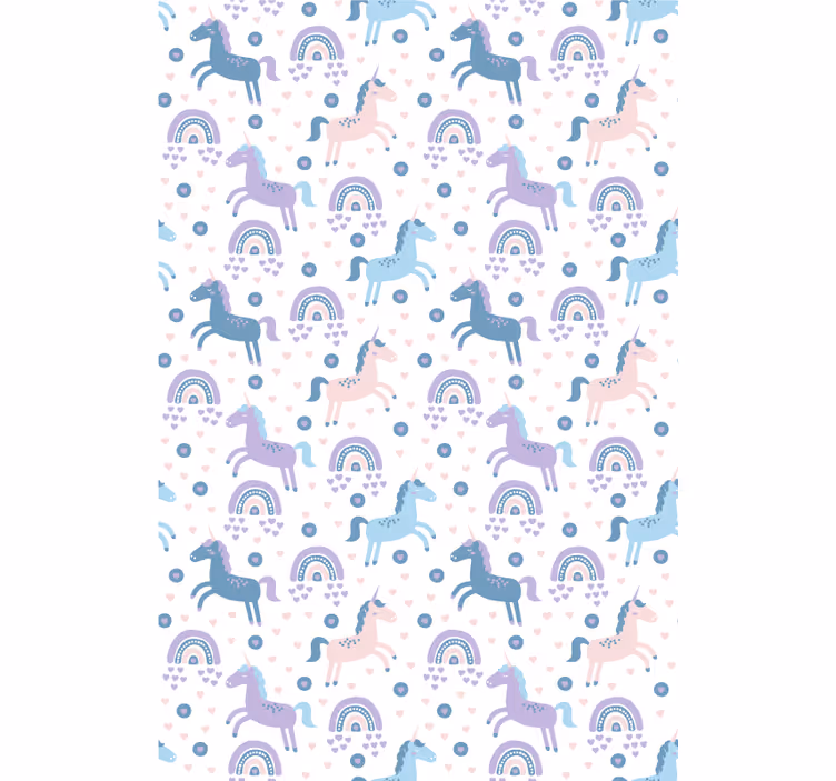 Blue unicorns and rainbows childrens blind - TenStickers