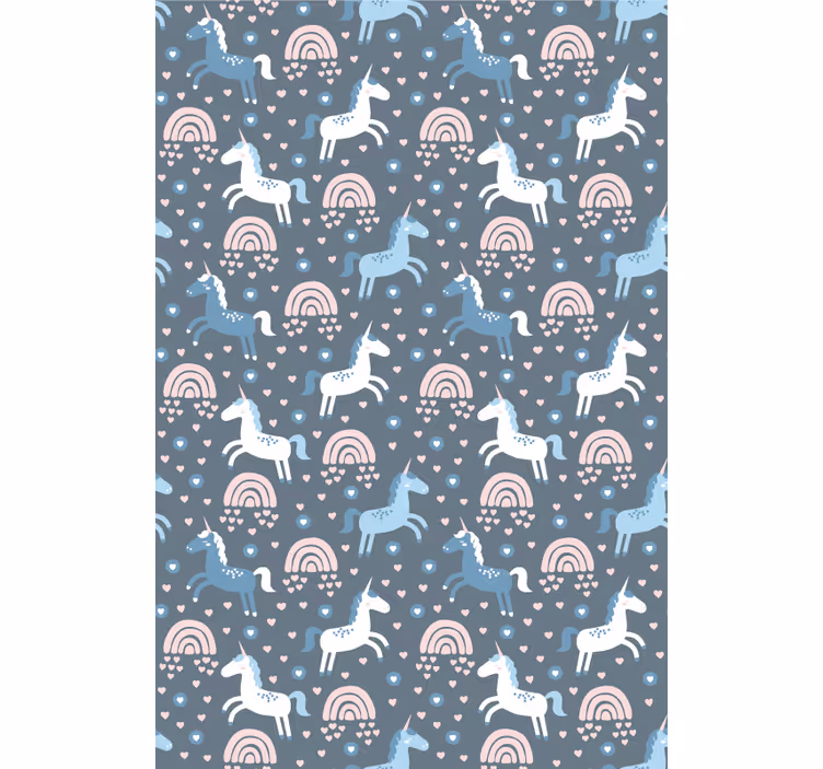 Childrens blind with blue unicorns and rainbows - TenStickers