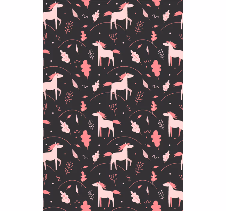 Unicorns and trees pattern Blind painting - TenStickers