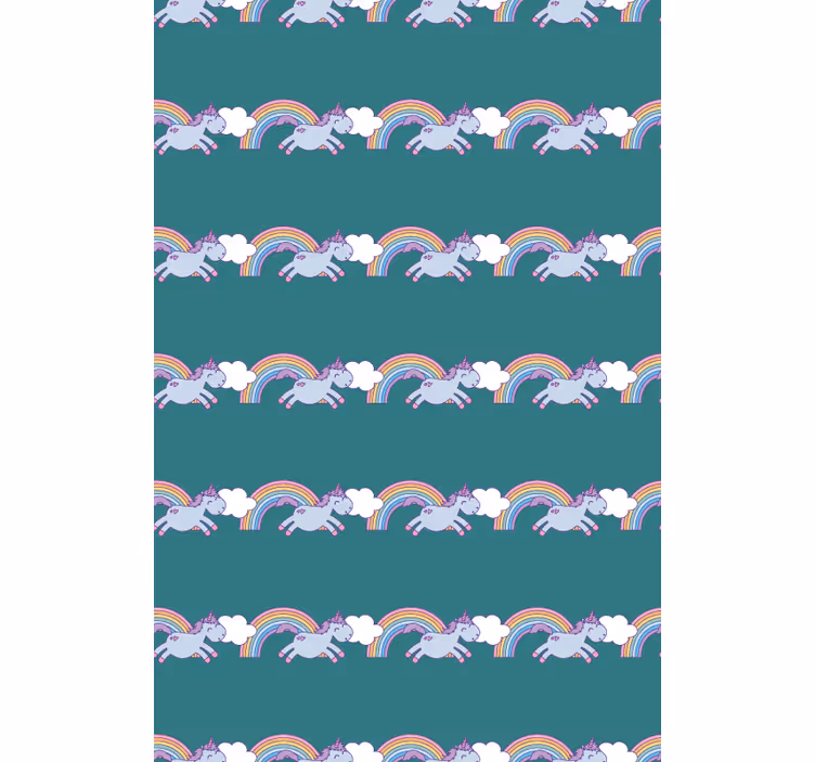 Running unicorns and rainbows childrens blind - TenStickers