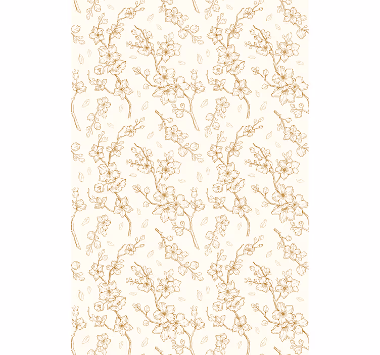 Simple beige blossom pattern flowers and plant blind - TenStickers