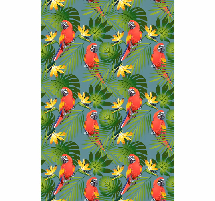 Tropical parrots and leaves animal blind - TenStickers