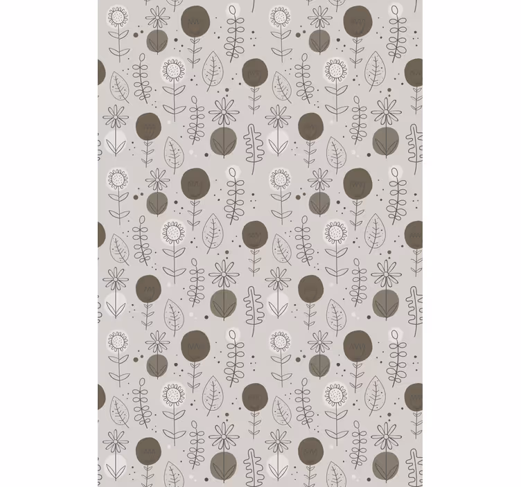 Grey stylish theme flowers and plant blind - TenStickers