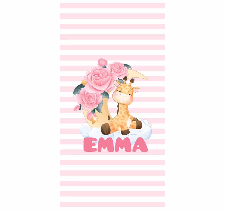 Giraffe with Roses customised blind - TenStickers