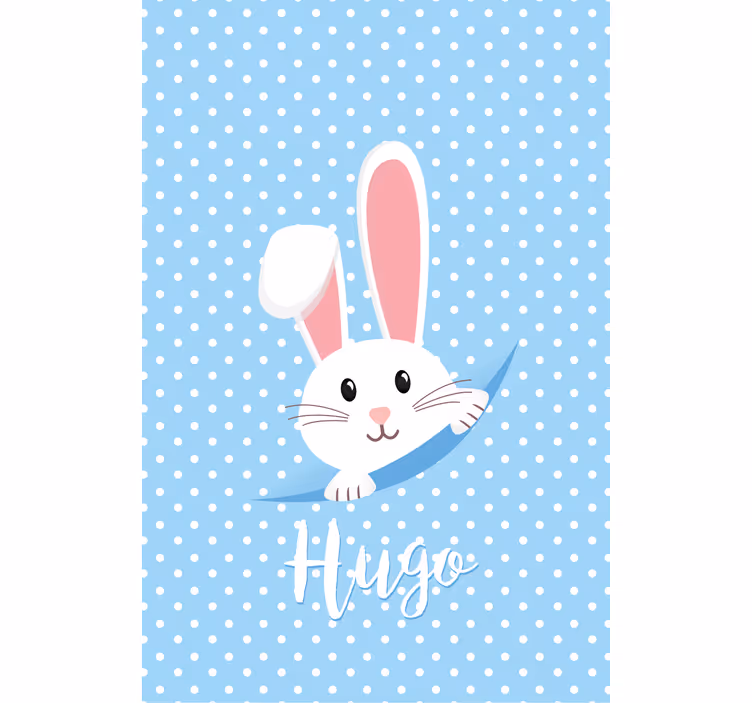 White bunny with name nursery blind - TenStickers