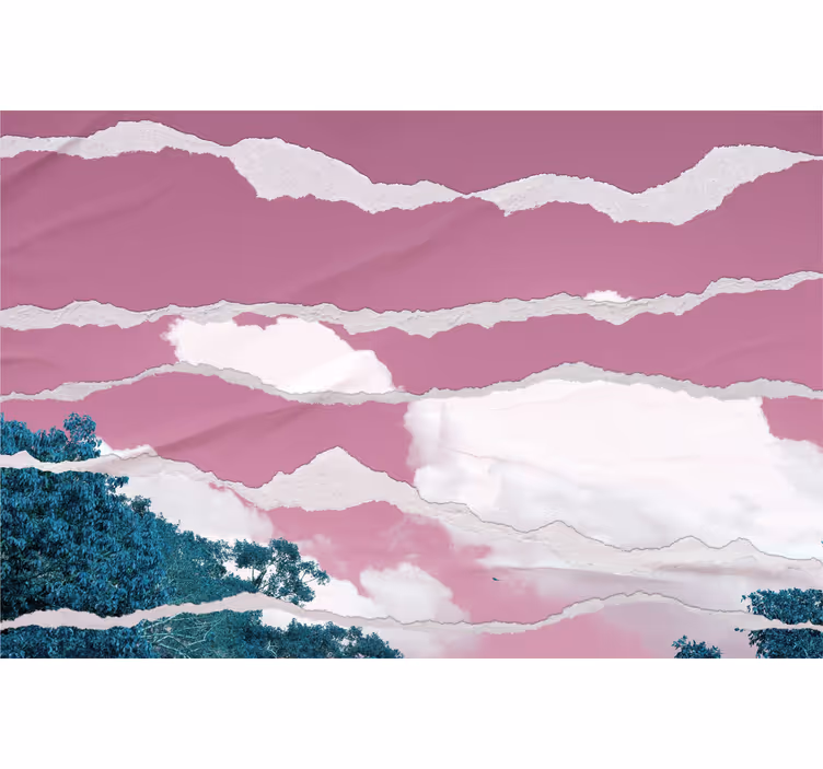 Cloudy Pink Horizon cloud blind - TenStickers