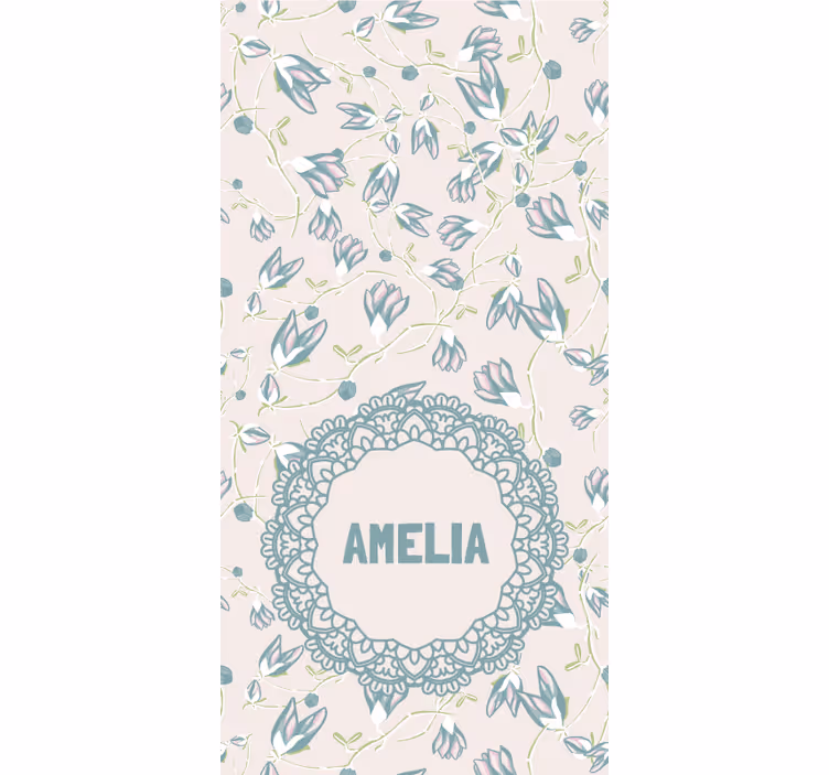 Name with delicate floral motif teenage  roller blind - TenStickers