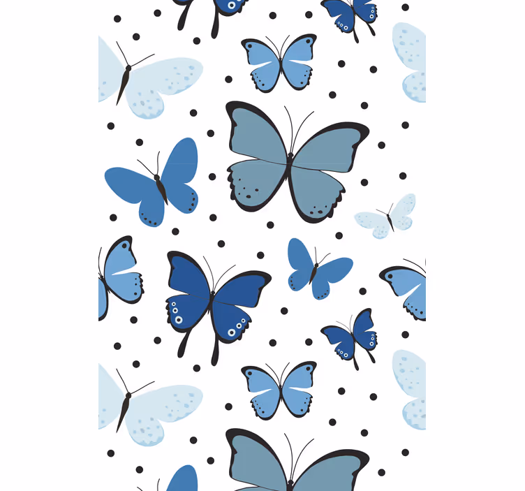 Blue fluttering and dots butterfly blind - TenStickers