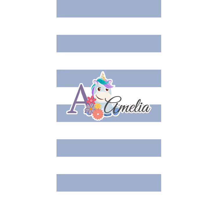 Unicorn name personalised childrens blind - TenStickers