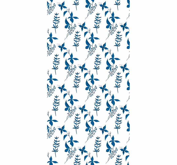 Minimalistic blue tropical pattern flowers and plant blind - TenStickers