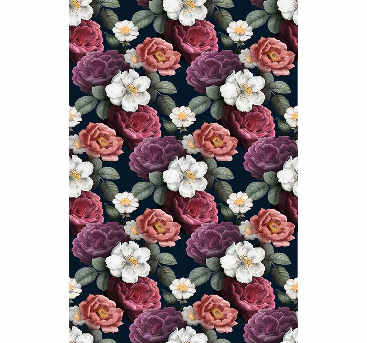 Graceful Bloom Composition flower blind - TenStickers