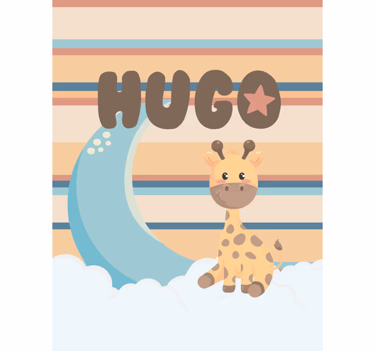 Giraffe with Clouds nursery blind - TenStickers