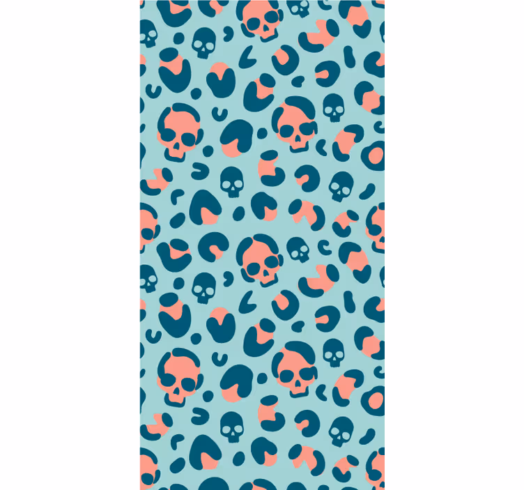 Skulls on leopard print funky roller blind - TenStickers