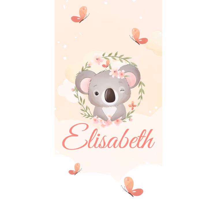 Baby koala with name childrens blind - TenStickers