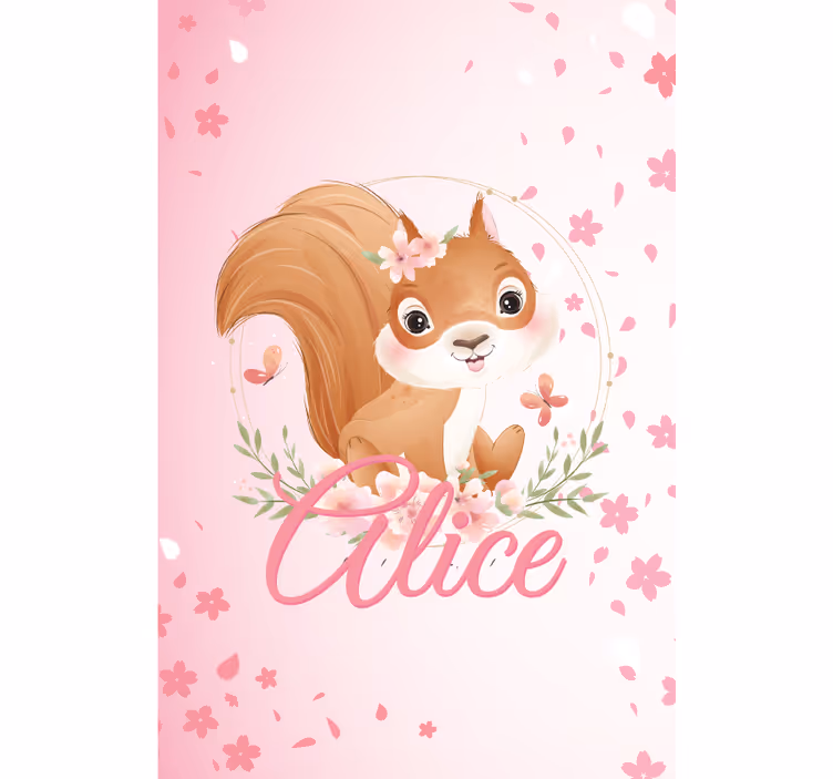 Squirrel with name childrens blind - TenStickers