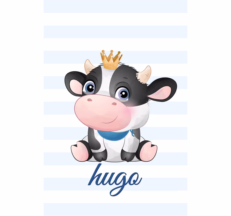 Crowned cow with name childrens blind - TenStickers