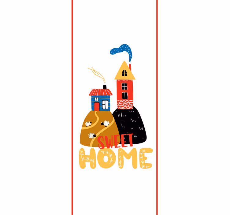 Charming house illustration text roller blind - TenStickers