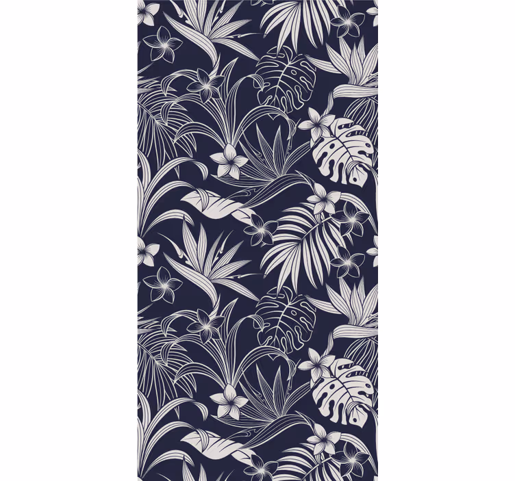Dark tropical floral pattern flowers and plant blind - TenStickers