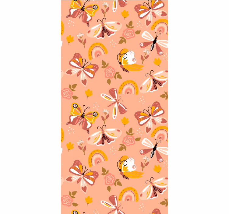 Pink fluttering pattern butterfly blind - TenStickers