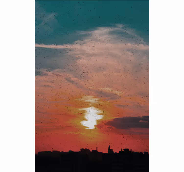 Sunset Over City cloud blind - TenStickers