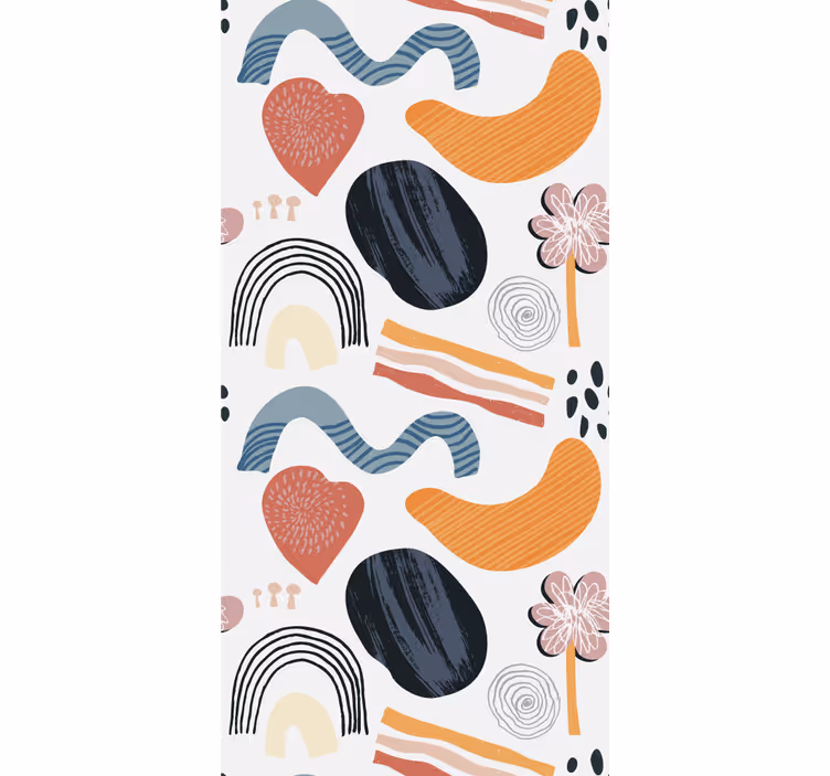 Abstract Pastel Shapes Blind painting - TenStickers