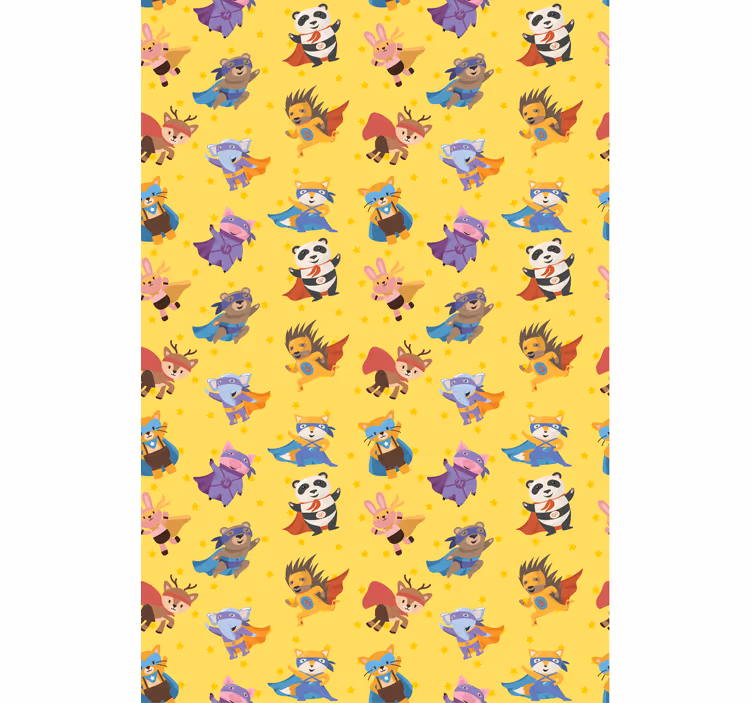 Superhero Animal Characters funky roller blind - TenStickers
