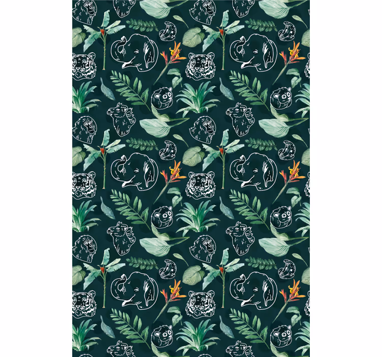 Animal blind floral design - TenStickers