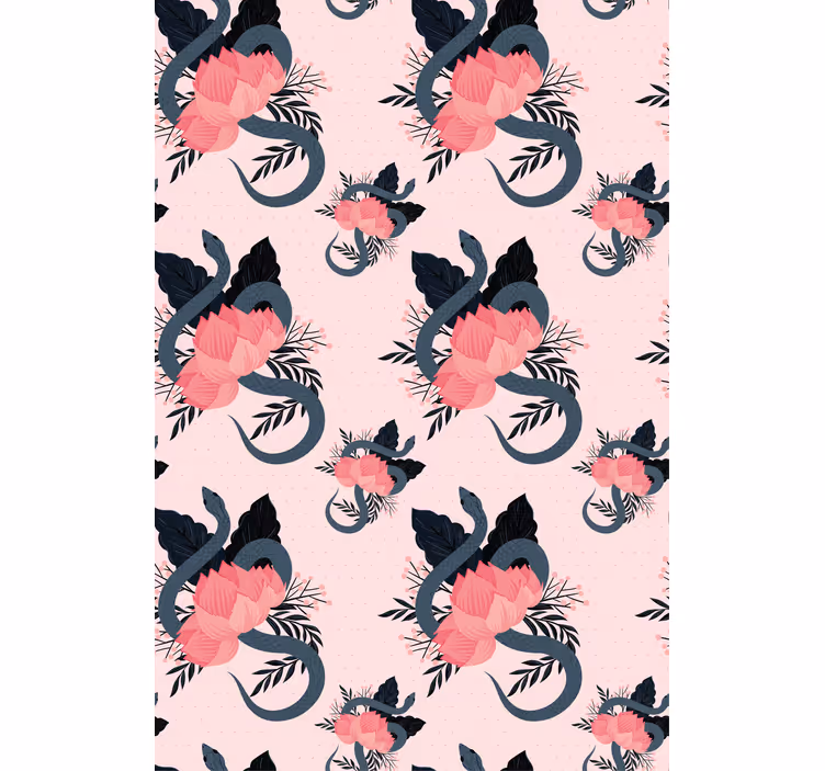 Floral and snake design flowers and plant blind - TenStickers
