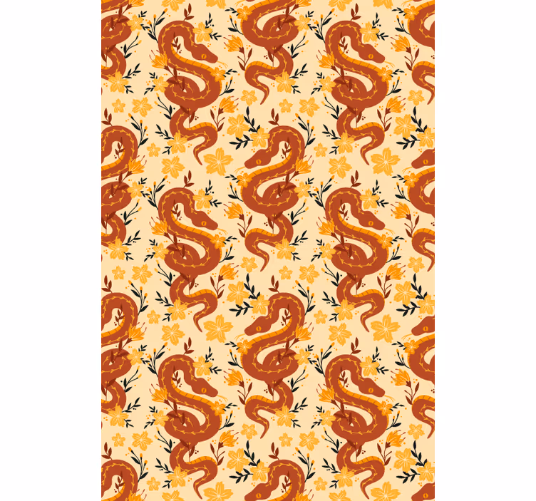 Serpent With Flowers animal blind - TenStickers